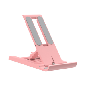Macaron pink foldable desk phone holder, 6-level adjustable mobile stand