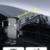 Adjustable extendable long arm car phone holder, flexible angle adjustment