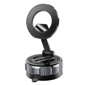 `360 rotatable vacuum magnetic car phone mount, upright side view`