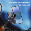 Rearview mirror motorcycle phone mount, one second one-handed quick lock for mobile phone