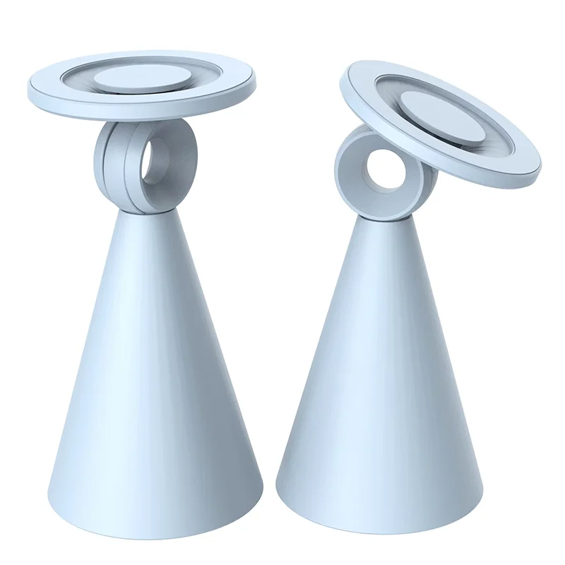 Two‑pack light blue magnetic desk phone holder, adjustable rotation bracket