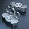 Dual‑Ring Back Clip Phone Holder Black Silver
