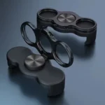 Double‑Ring Back Clip Phone Holder Black