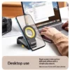 CH21 foldable magnetic phone holder for desktop use, work from home laptop side phone mount
