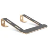 Gold aluminum laptop stand with detachable wrist support, ergonomic desk computer riser