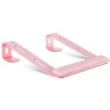 Pink aluminum laptop stand with detachable wrist support, ergonomic portable laptop riser for desk