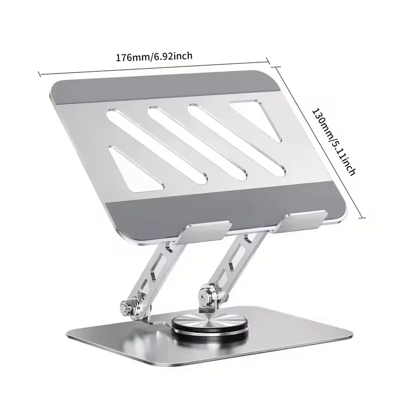 TS01 rotatable tablet stand with dimension marks, 176mm ×130mm panel size