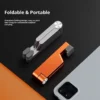 Black silver orange foldable portable V shape aluminum mobile phone stand for travel carry
