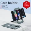 Card style foldable aluminum phone stand for smartphone desktop support